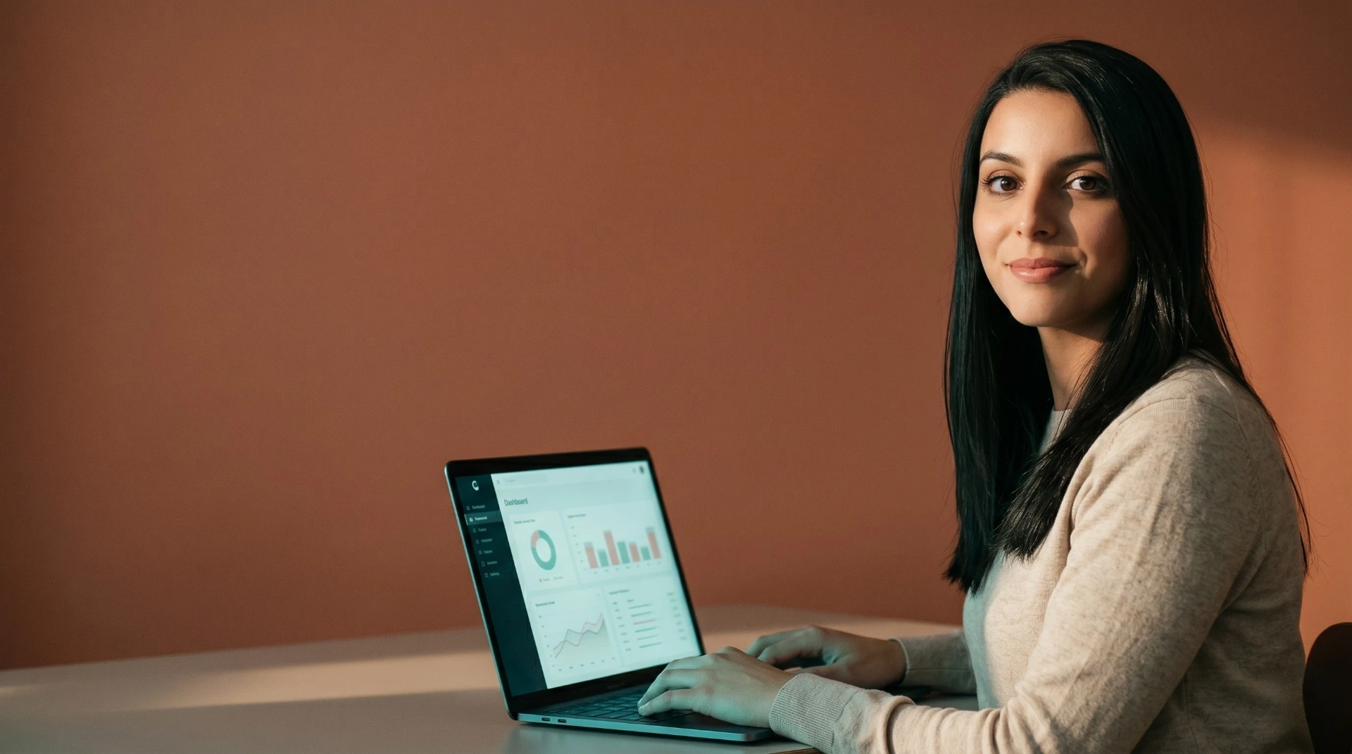 Marketing leader reviewing an AI agent's dashboard